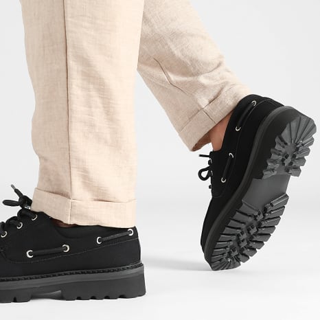 LBO - Chaussures Bateau A Lacets 0027 Noir