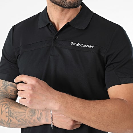 Sergio Tacchini - Ensemble Polo Manches Courtes Et Short Jogging Riflesso 41407 41411 Noir