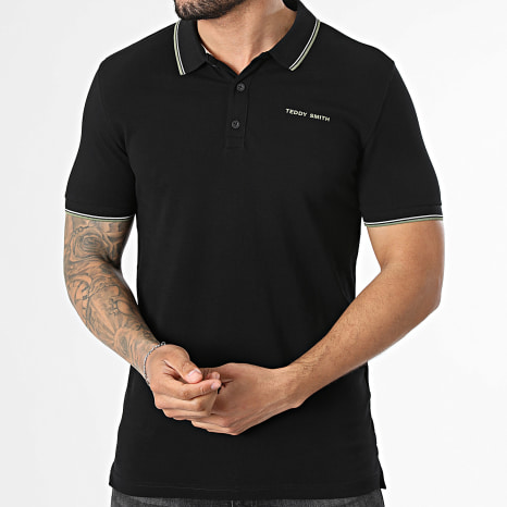Teddy Smith - Polo Manches Courtes Pasian 2 11316819D Noir Vert Kaki