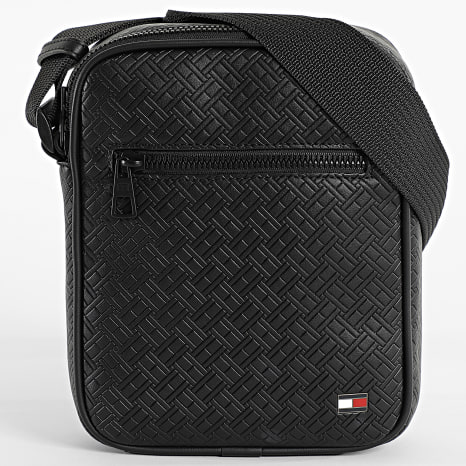 Tommy Hilfiger - Bolso Embossed Flag Mini Reporter 4193 Negro