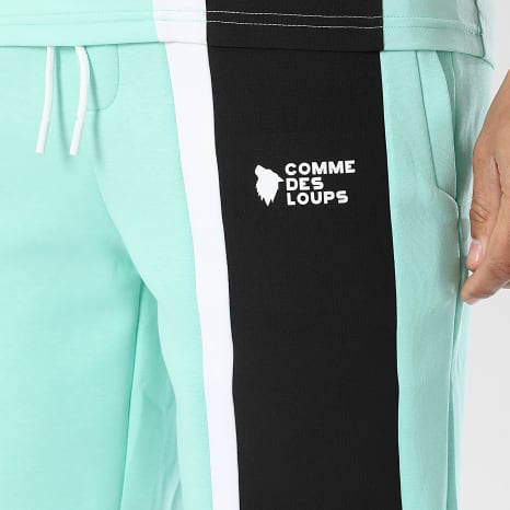 Comme Des Loups - Pantalón Corto de chándal Amalfi Verde Negro Blanco
