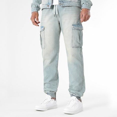 LBO - Ensemble Veste Jean Et Jean Cargo Fit 4179 Bleu Wash