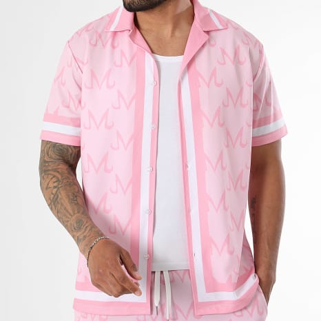 Dragon Ball Z - Ensemble Chemise Manches Courtes Et Short Jogging Symbol Majin Rose