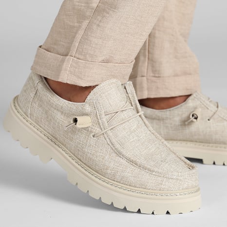 LBO - Mocassins Effet Lin 0047 Beige