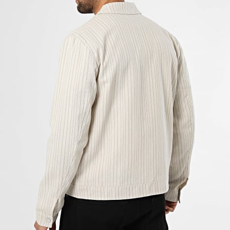 Frilivin - Chaqueta Con Cremallera A Rayas 925 Beige