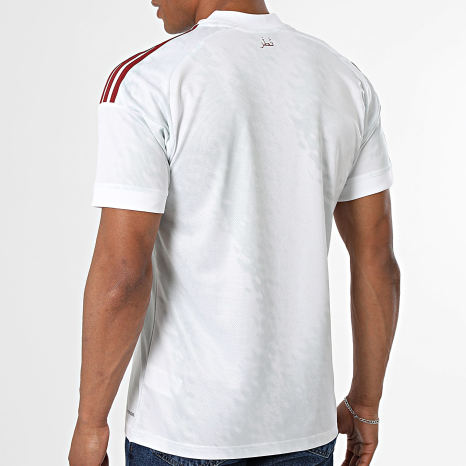 Adidas Originals - Maillot De Foot Officiel Qatar Extérieur 2026 KF0828 Blanc Gris
