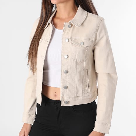 Classic Series - Veste Jean Femme Crop Soya Beige