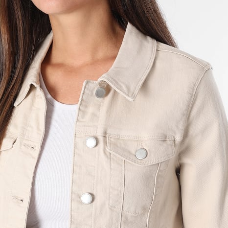 Classic Series - Veste Jean Femme Crop Soya Beige