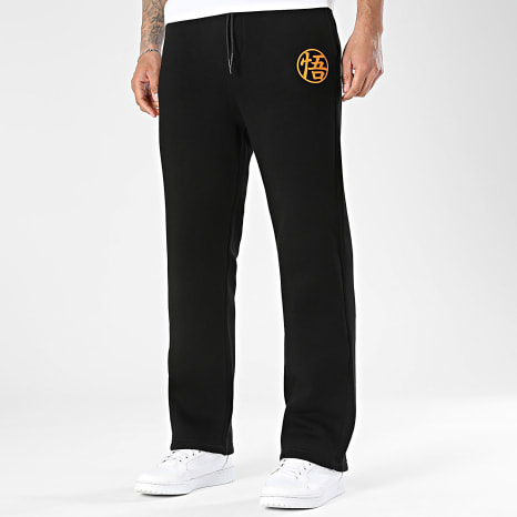 Dragon Ball Z - Pantalón Jogging Ancho Patch Cuero Negro