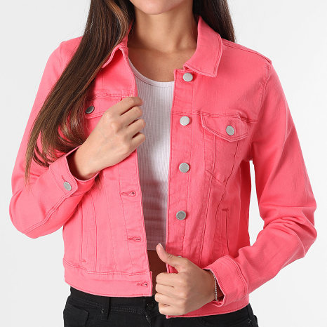 Classic Series - Veste Jean Femme Crop Soya Corail