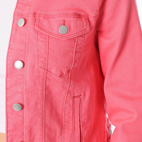 Classic Series - Veste Jean Femme Crop Soya Corail