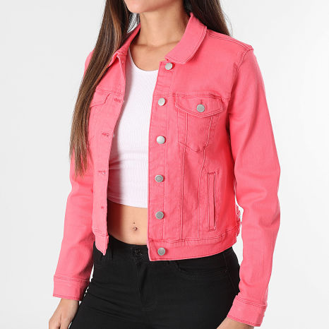 Classic Series - Veste Jean Femme Crop Soya Corail