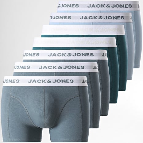 Jack And Jones - Pack de 7 Boxers Dean Solid Azul Claro Gris Verde Botella
