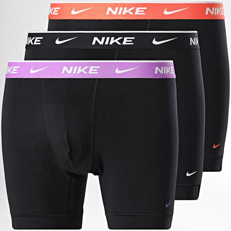 Nike - Lot De 3 Boxers Essential Cotton Stretch KE1285 Noir Orange Violet