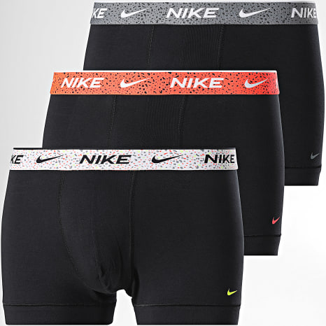 Nike - Lot De 3 Boxers Essential Cotton Stretch KE1284 Noir Gris Orange