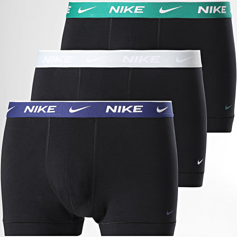 Nike - Lot De 3 Boxers Essential Cotton Stretch KE1284 Noir Gris Clair Bleu Marine Vert