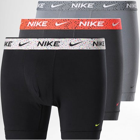 Nike - Lot De 3 Boxers Essential Cotton Stretch KE1285 Gris Noir Gris Anthracite Orange