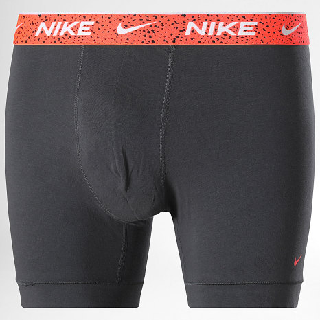 Nike - Lot De 3 Boxers Essential Cotton Stretch KE1285 Gris Noir Gris Anthracite Orange