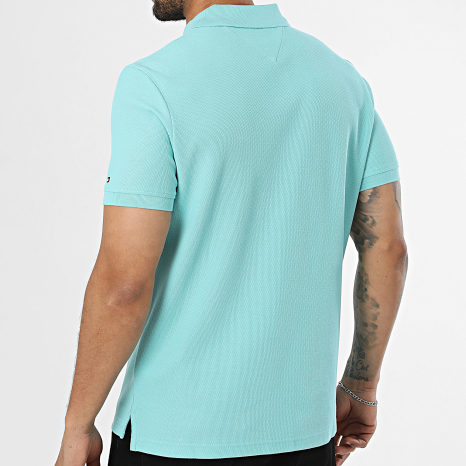 Tommy Hilfiger - Polo Manga Corta Regular Fit Script 3046 Turquesa