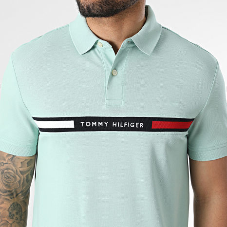 Tommy Hilfiger - Polo Manches Courtes Hilfiger Chest Insert 8130 Vert