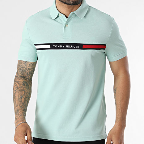 Tommy Hilfiger - Polo Manches Courtes Hilfiger Chest Insert 8130 Vert