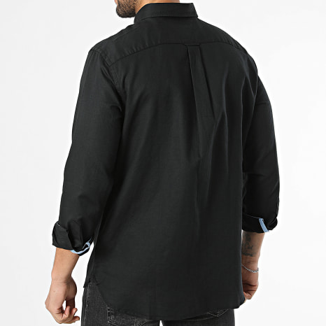Tommy Hilfiger - Chemise Manches Longues Regular Fit Linen Blend Solid 2455 Noir