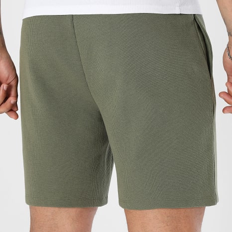 BOSS - Pantalón Corto de chándal Waffle 50535884 Verde Kaki