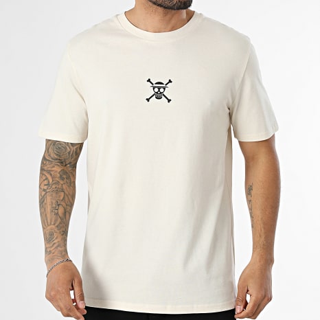 Séries TV et Films - Tee Shirt Oversize Wanted Luffy Beige