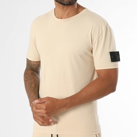 Classic Series - Ensemble Tee Shirt Et Short Jogging Patch 4228 Beige