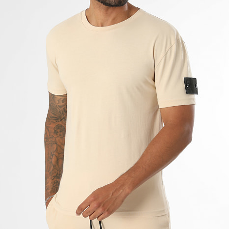 Classic Series - Ensemble Tee Shirt Et Short Jogging Patch 4228 Beige