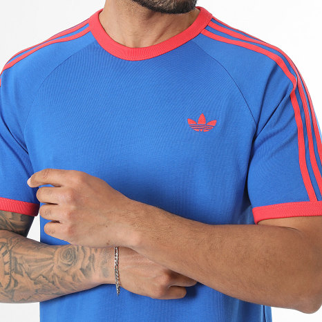 Adidas Originals - Tee Shirt A Bandes 3 Stripes KE3531 Bleu Roi Rouge