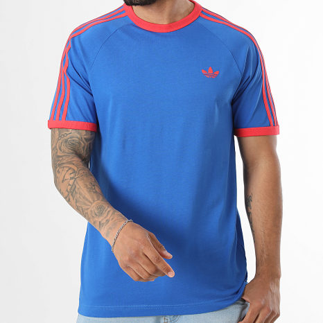 Adidas Originals - Tee Shirt A Bandes 3 Stripes KE3531 Bleu Roi Rouge