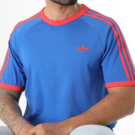 Adidas Originals - Tee Shirt A Bandes 3 Stripes KE3531 Bleu Roi Rouge