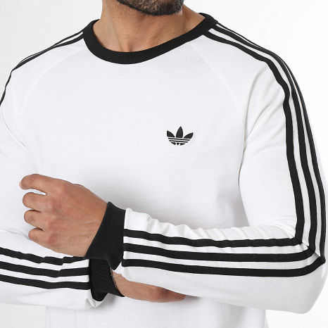 Adidas Originals - Camiseta Manga Larga A Bandas 3 Stripes KE3545 Blanco Negro