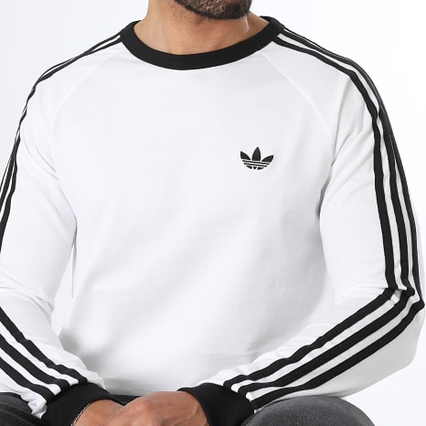 Adidas Originals - Camiseta Manga Larga A Bandas 3 Stripes KE3545 Blanco Negro
