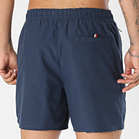 Tommy Hilfiger - Short De Bain A Rayures Medium Drawstring Ithaca 3839 Bleu Marine