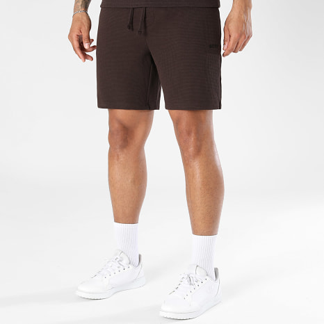 BOSS - Ensemble Tee Shirt Et Short Jogging Waffle 50535891 50535884 Marron Foncé
