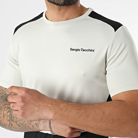 Sergio Tacchini - Ensemble Tee Shirt Et Short Jogging Arcata 41448 41451 Beige Noir