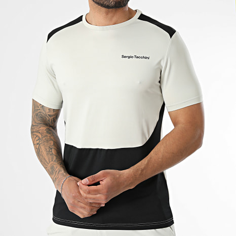 Sergio Tacchini - Ensemble Tee Shirt Et Short Jogging Arcata 41448 41451 Beige Noir