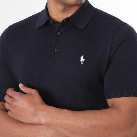 Polo Ralph Lauren - Polo Manches Courtes Maille Original Player Bleu Marine