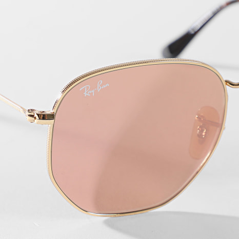 Ray-Ban - Sunglasses Hexagonal Flat Lenses Flash 3548N Rose Gold