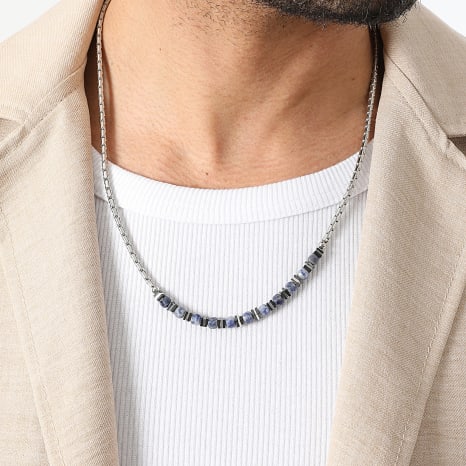 Frilivin - Collar 324 Plateado Azul