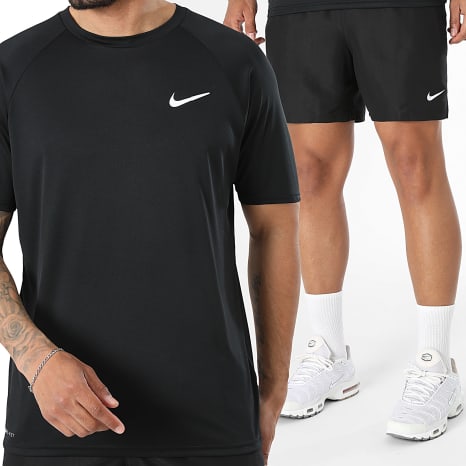 Nike - Ensemble Tee Shirt Et Short De Bain Nessa 586 560 Noir