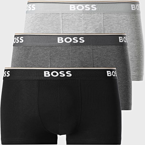 BOSS - Pack de 3 Boxers 50475274 Negro Gris Jaspeado Gris Antracita Jaspeado