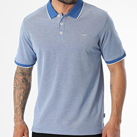 Jack And Jones - Polo Manga Curta Blualves Azul Chiné Mesclado