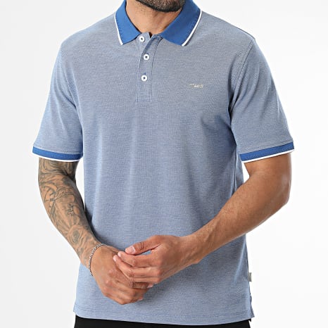 Jack And Jones - Polo Manga Curta Blualves Azul Chiné Mesclado