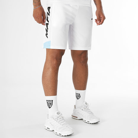 MA9 Mafia Nueve - Ensemble Tee Shirt Et Short Jogging Prime Active White Fresh Icy