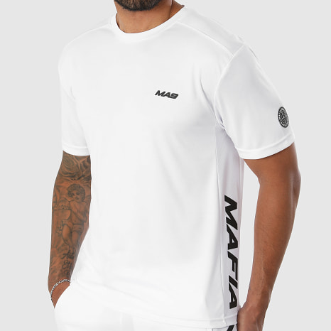 MA9 Mafia Nueve - Ensemble Tee Shirt Et Short Jogging Prime Active White Fresh Icy