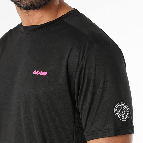 MA9 Mafia Nueve - Ensemble Tee Shirt Et Short Jogging Prime Active Black Pink