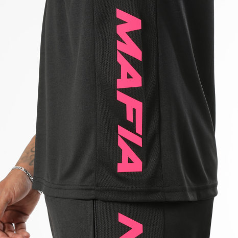 MA9 Mafia Nueve - Ensemble Tee Shirt Et Short Jogging Prime Active Black Pink
